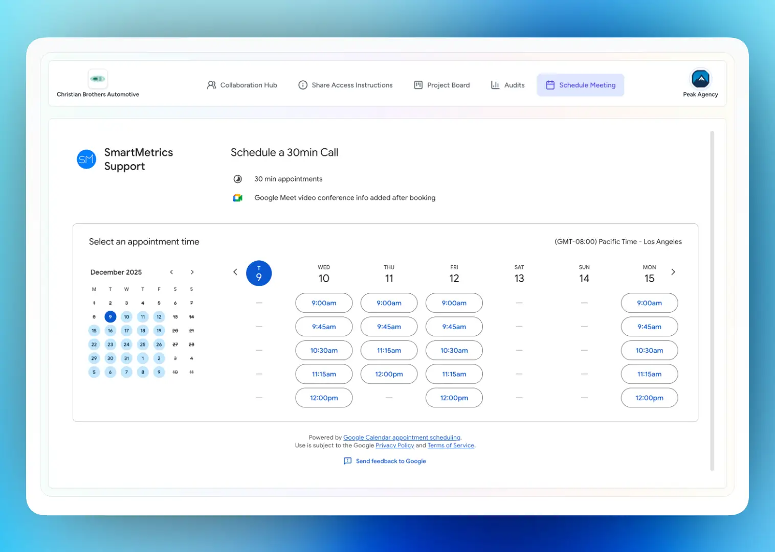 Client Booking Widget feature illustration